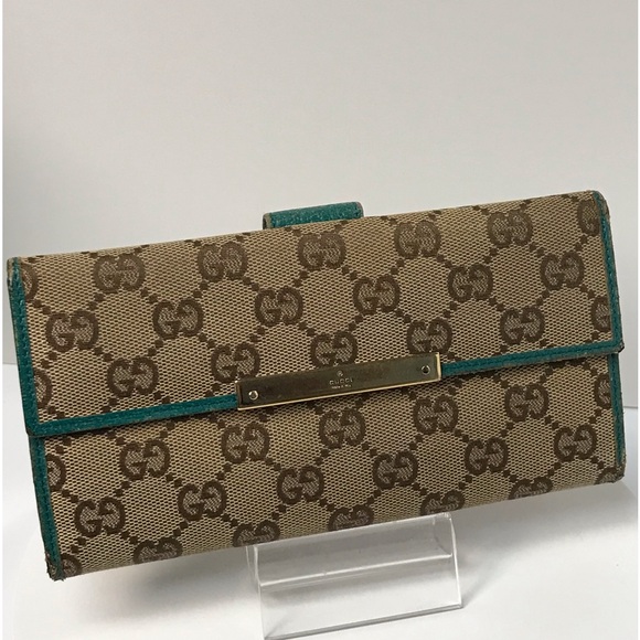 GUCCI Signature Monogram Canvas/Leather Long Wallet โค๏ธ - Picture 11 of 17